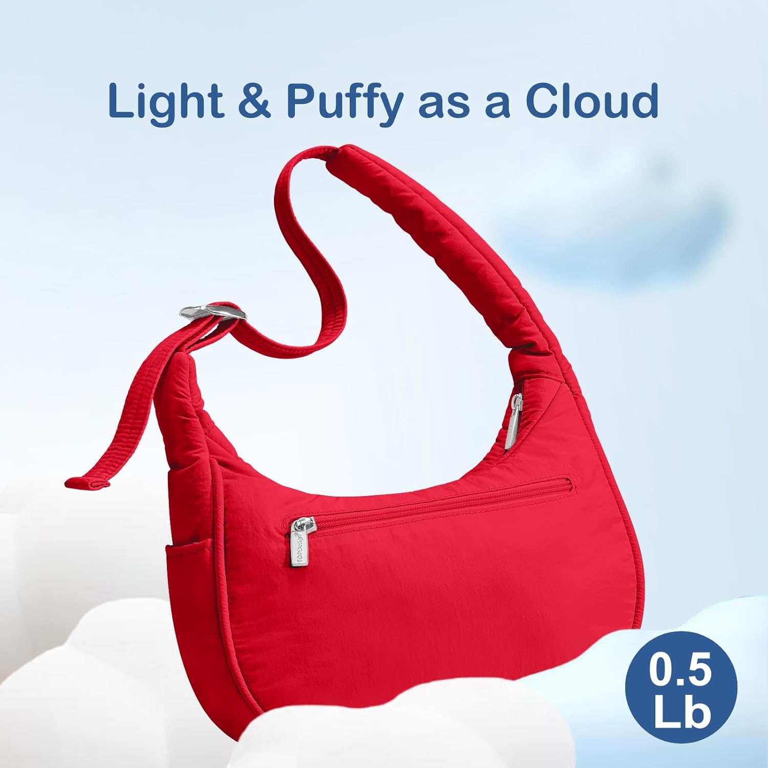 TOPDesign Quilted Puffer Shoulder Bag for Women, Trendy Lightweight Hobo Crescent Bag with Adjustable Strap - Image 4