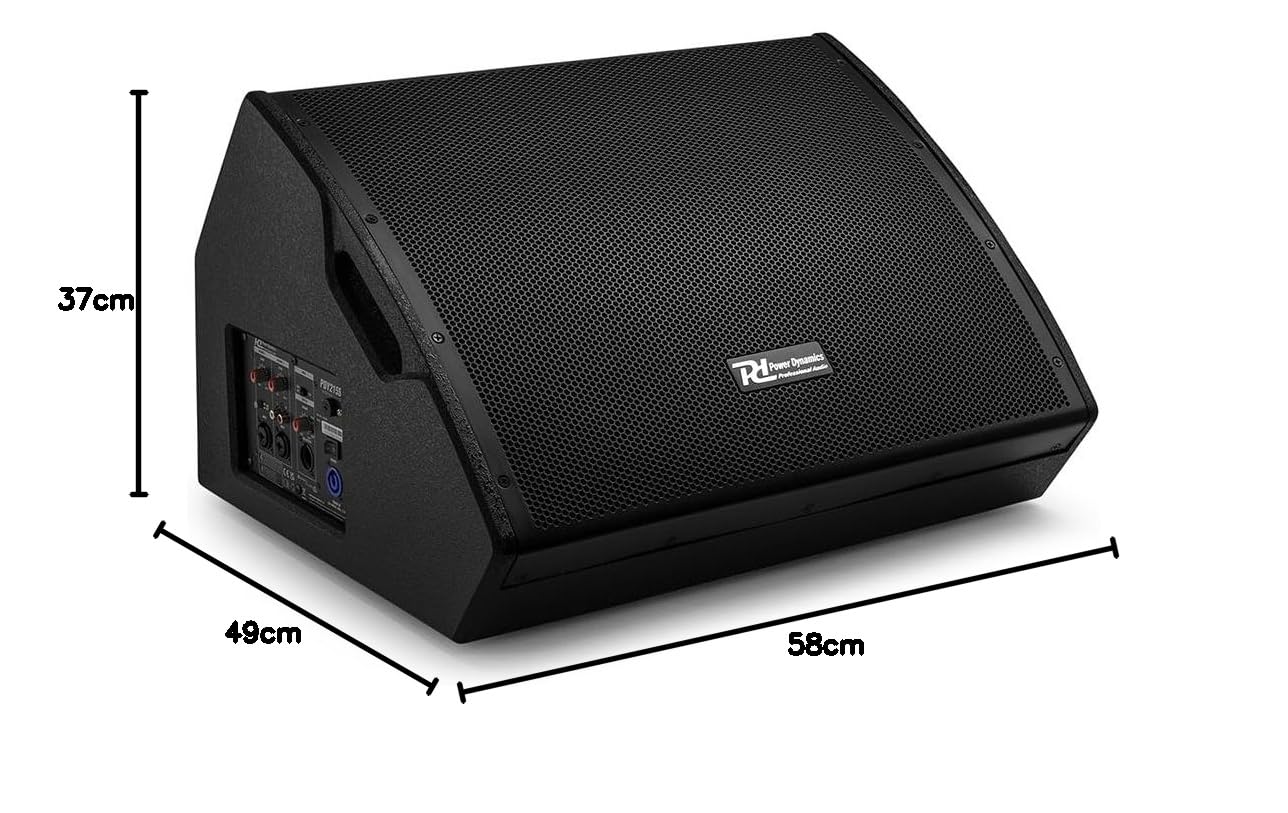 Power Dynamics PDY215SM Enceinte Retour de Scène Active 15’’ 800 Watts - Enceinte de Sonorisation Professionnelle - Gamme Complète Disponible - Idéale pour Concerts, Discothèques, Scènes