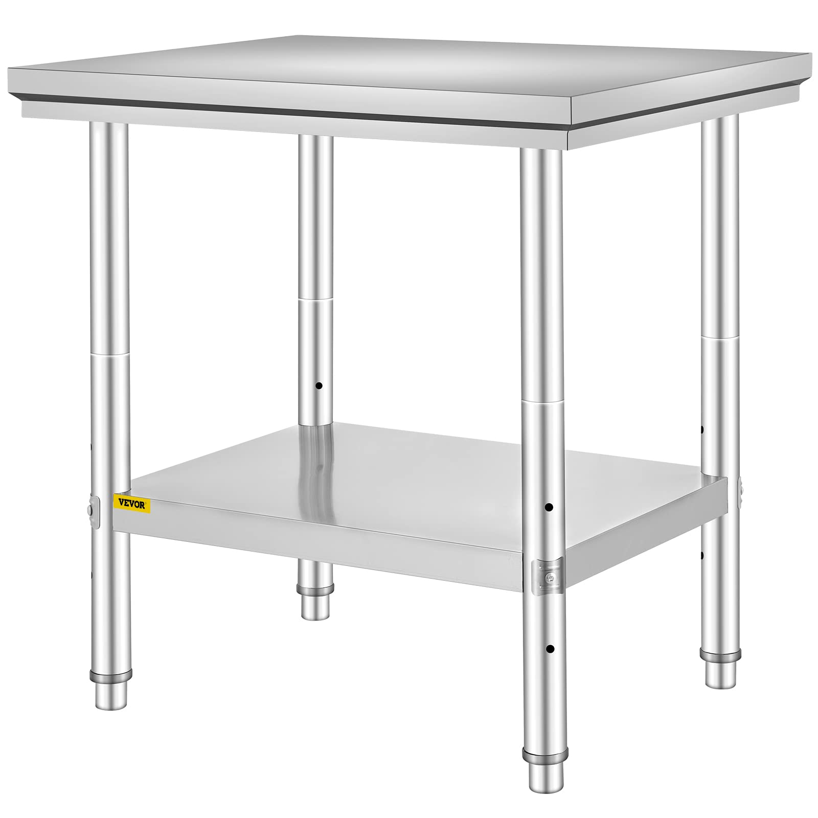 VEVOR 60 x 76 x 80cm Piano di Lavoro per Cucina Professionale Acciaio Inox, Tavolo da Lavoro da Cucina Piano di Lavoro Inox, Tavolo da Lavoro per Cucina Professionale in Acciaio Inox con Baclsplash