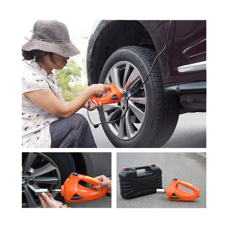 Clé à Choc 2 en 1 12V 80W, Boulonneuse à Choc Électrique 350N.m, Visseuse à Choc Vitesse à Vide 10500 Tr/min, Outil Multifonction avec Accessoires Complets