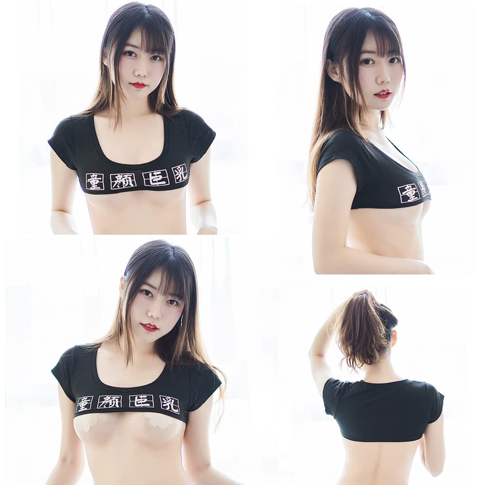 SINROYEE Ladies Sexy Cosplay Lingerie Japanese Anime Bikini Lolita Kawaii Bra and Panty Set For womens: Black