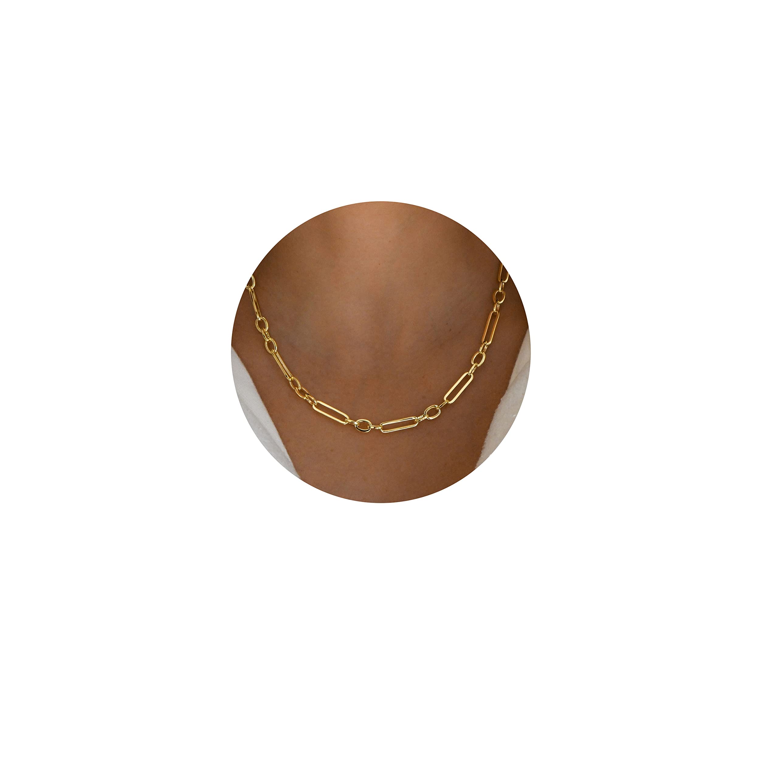TewikyGold Chain Necklace for Women, 14k Gold Plated Thin Beaded Wave Box Chain Necklace Dainty Gold Necklace Simple Layered Gold Choker Necklaces Minimalist Gold Link Chain Necklace Trendy Jewelry