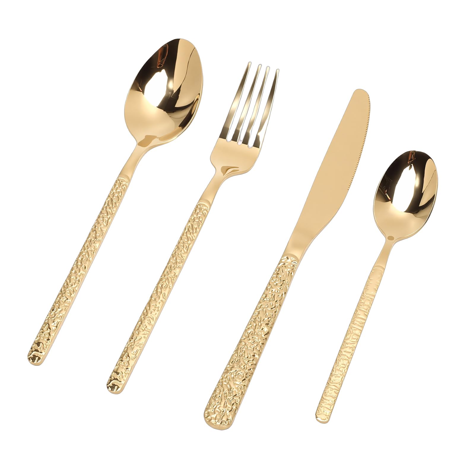 Tissting Set de Cubiertos para 6 Personas Acero Inoxidable Cuchillo Tenedor Cuchara - Juego de Cubertería Elegante para Bodas y Restaurantes, Apto Lavavajillas