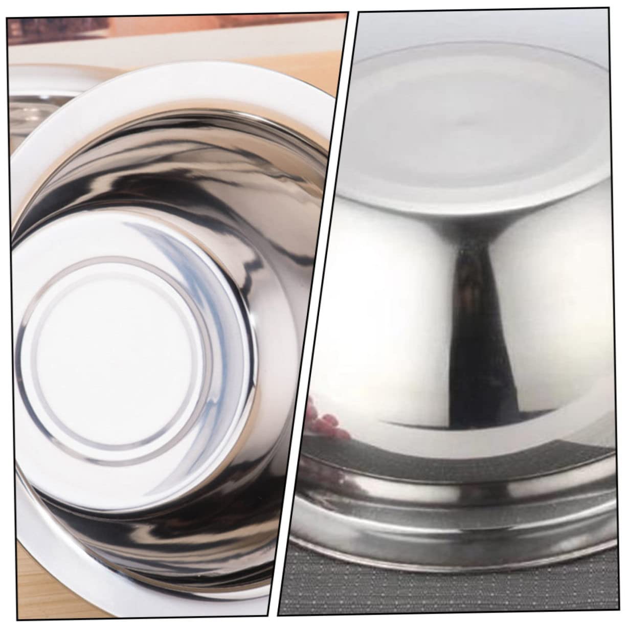 Tazón para Mezclar de Acero Inoxidable 304 sin Rebabas, Cuenco Espesado Multifuncional para Batir Huevos y Almacenar Alimentos en Cocina