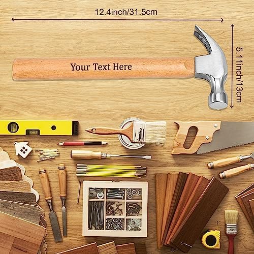 Miniatura 3 de Martillo de garra de madera personalizado, martillo de encuadre de cara fresada, cabeza de acero al carbono resistente con mango de madera de roble