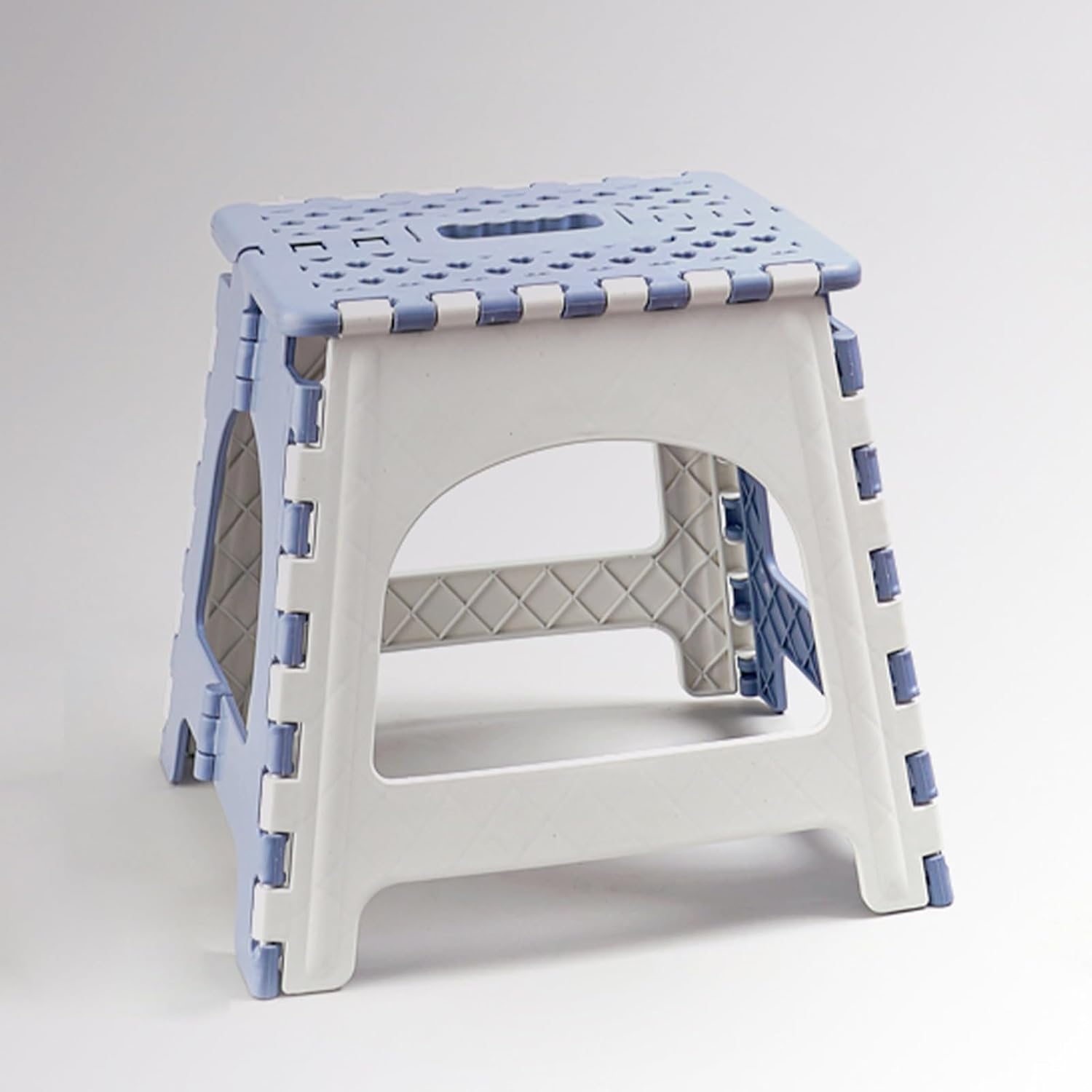 Portable Folding Step Stool with HandleNon-Slip Lightweight Chair for KitchenBathroomFishingLaundryRoadside Stalls - Easy No AssemblyBlue Medium