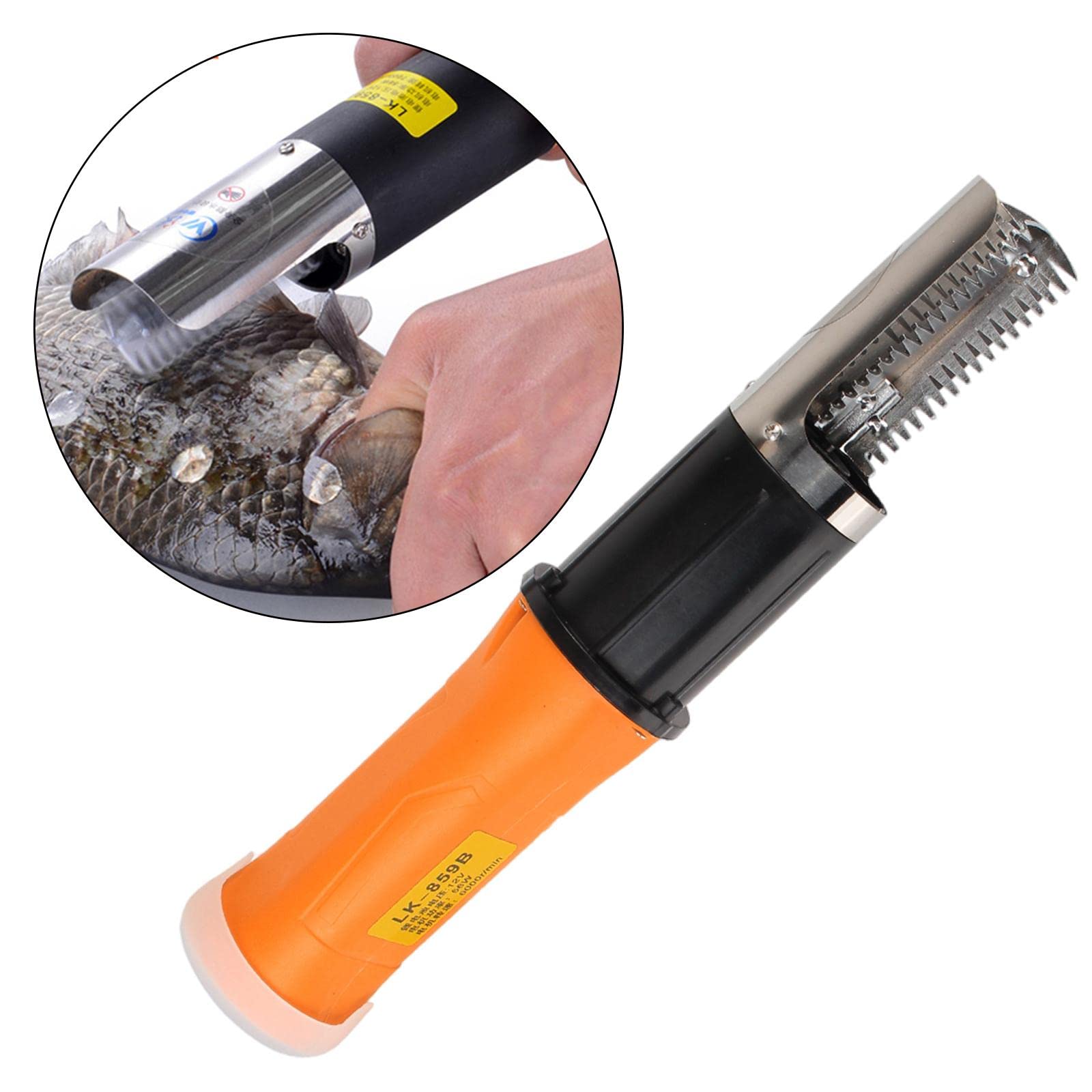 Escalador de Pescado Eléctrico Herramienta Descamadora Limpiador con Material Resistente Mango Ergonómico Y Motor Potente para de Verduras Re, Cabezal de Hoja de 4 Caras, Individual