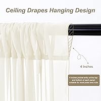 Vista 63 de Ivory Ceiling Drapes 6 Panels 5ftx10ft Wedding Arch Draping Fabric Chiffon Wedding Drapes Curtain Decorations with Rod Pocket