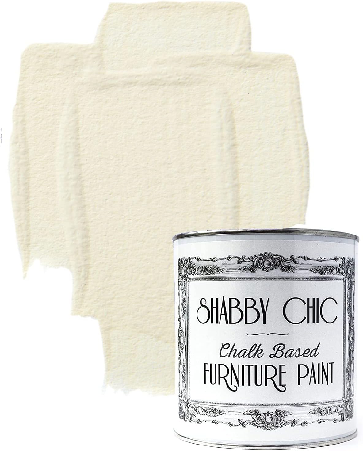 Shabby Chic Chalk Furniture Paint: Luxurious Chalk Finish Craft Paint for Home Decor, DIY, Wood Cabinets - All-in-One Paints with Rustic Matte Finish [Antique White] - (8.5 oz Covers 32 sf)
