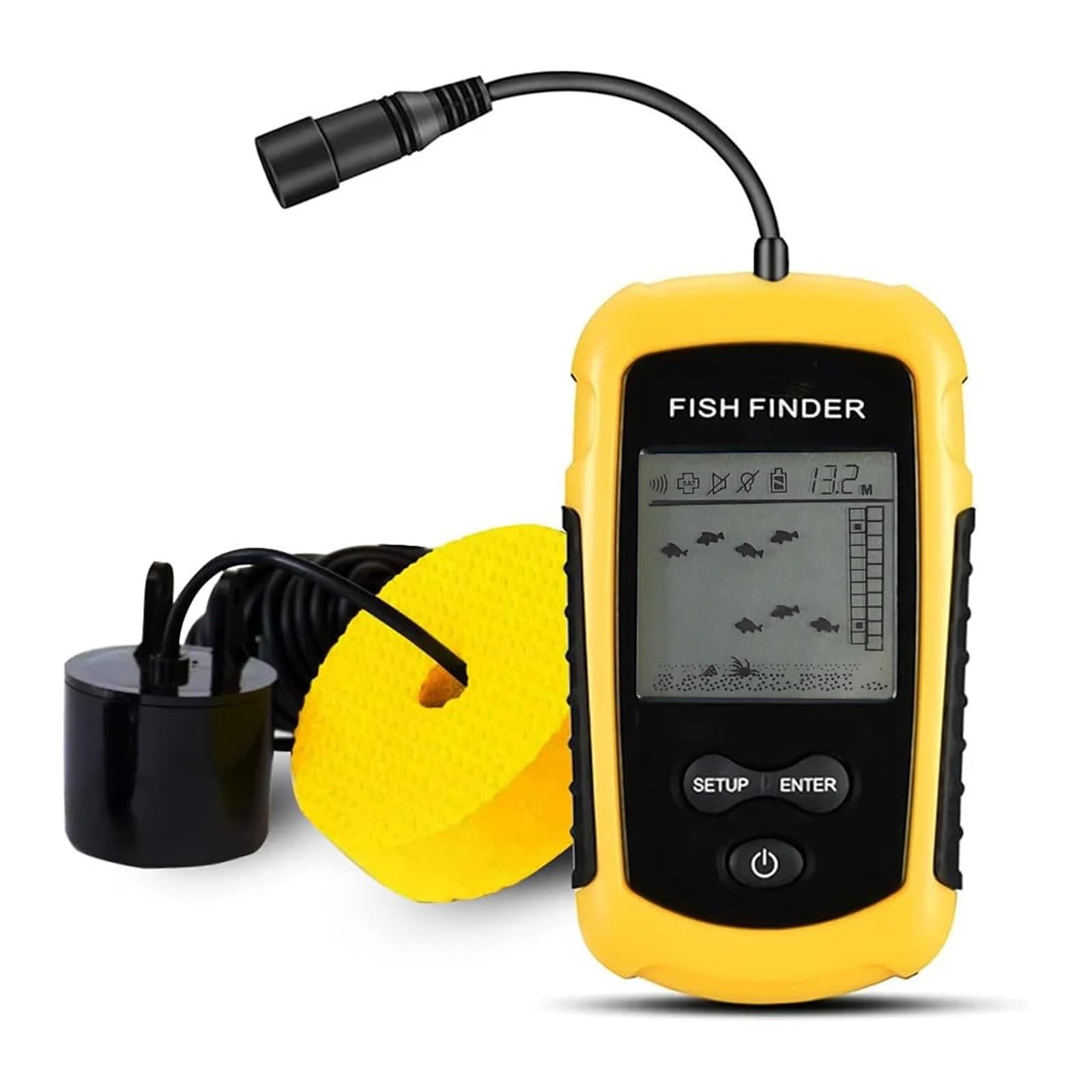 Sonda de Profundidad portátil for Pesca en el Agua, sonda de Mano, transductor for Barco.,Sensibilidad de detección