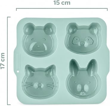 4’lü Hayvan Figürlü Kek Kalıbı, Yapışmaz Silikon Isıya Dayanıklı Mini Kek Yapma Aparatı, Muffin Cupcake ve Çikolata Hazırlığı İçin Pratik Hayvan Şekilli Pişirme Kalıbı