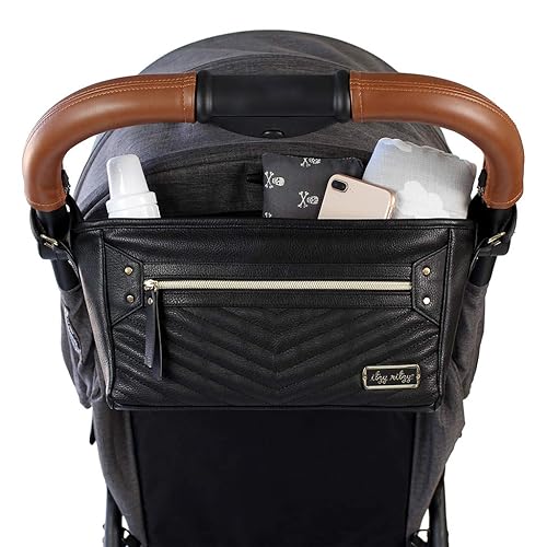 Itzy Ritzy - Organizador ajustable para cochecito con dos bolsillos integrados, bolsillo frontal con cremallera y correas ajustables para adaptarse