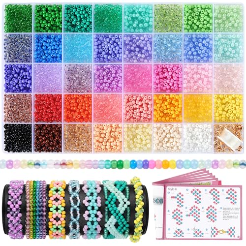 Seed Beads for Bracelets Funtopia 4mm Uniform Seed Bead for Jewelry Making