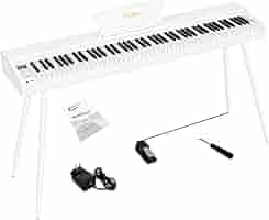 電子ピアノ 88鍵盤 木製 ベージュ 88鍵ピアノ ペダル付き スタンド一体型