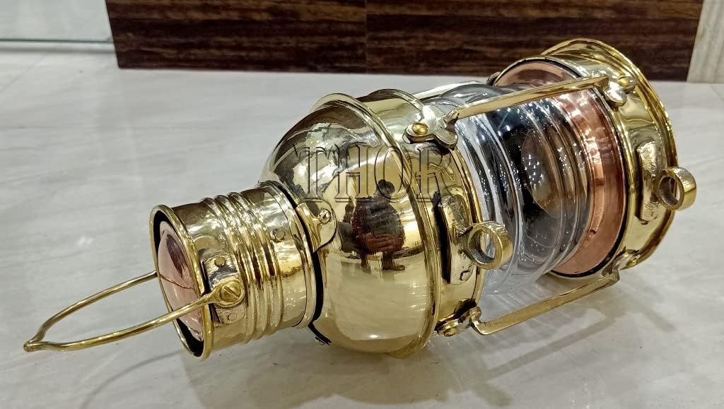 Brass Oil Lantern Maritime Collectible Ship Lamp /Decorative Lantern/ Nautical Wall Hanging Oil Lamp/ Boat Lamp Rustic Vintage Home Decor Gifts