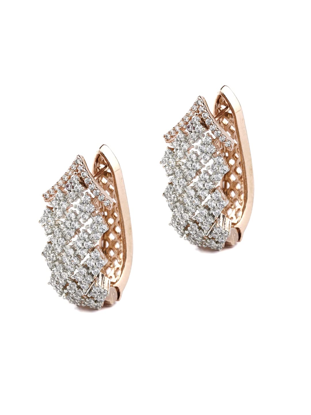 Priyaasi American Diamond Earrings for Women | Stunning Studded Design | Rose Gold-Plated Earrings | Lever Back Closure | Elegant Western Earrings for Women & Girls (B09Q3HLSW3) Amazon Price History, Amazon Price Tracker
