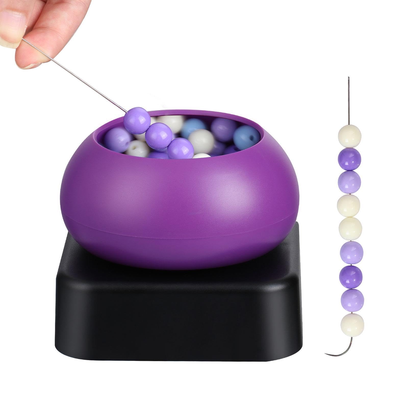 Fancyes Electric Beads Spinner for Jewelry Making, Adjustable Clay Bead Spinner, Jewelry Making Tool Bracelet Necklaces Machine Beads Bowl with Beading Needles and Thread