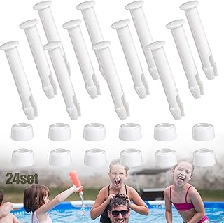 24PCS Plastic Pool Joint Pins and Rubber Seals, 2.76in/7cm Frame Pool Replacement Parts, Above Ground Round Pools Pin Accessories, Swimming Pool Connector Prism Frame Replacement