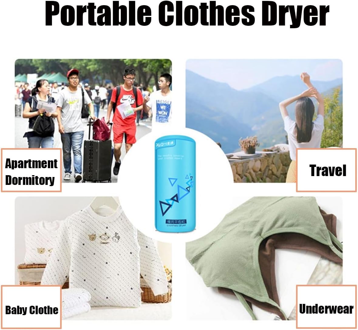 Portable Clothes Dryer 900W Low Energy Foldable Electric Hot Air Drying Wardrobe, After Folding - 28×16cm, Clothes Drying Airer Very Suitable For Small Apartments, Dormitories, Travel Star of Light