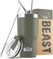 Vista 42 de Beast Vaso de 20 oz de Acero Inoxidable con Aislamiento al Vacío para Café y Hielo de Doble Pared Termo de Viaje (Arcoíris)