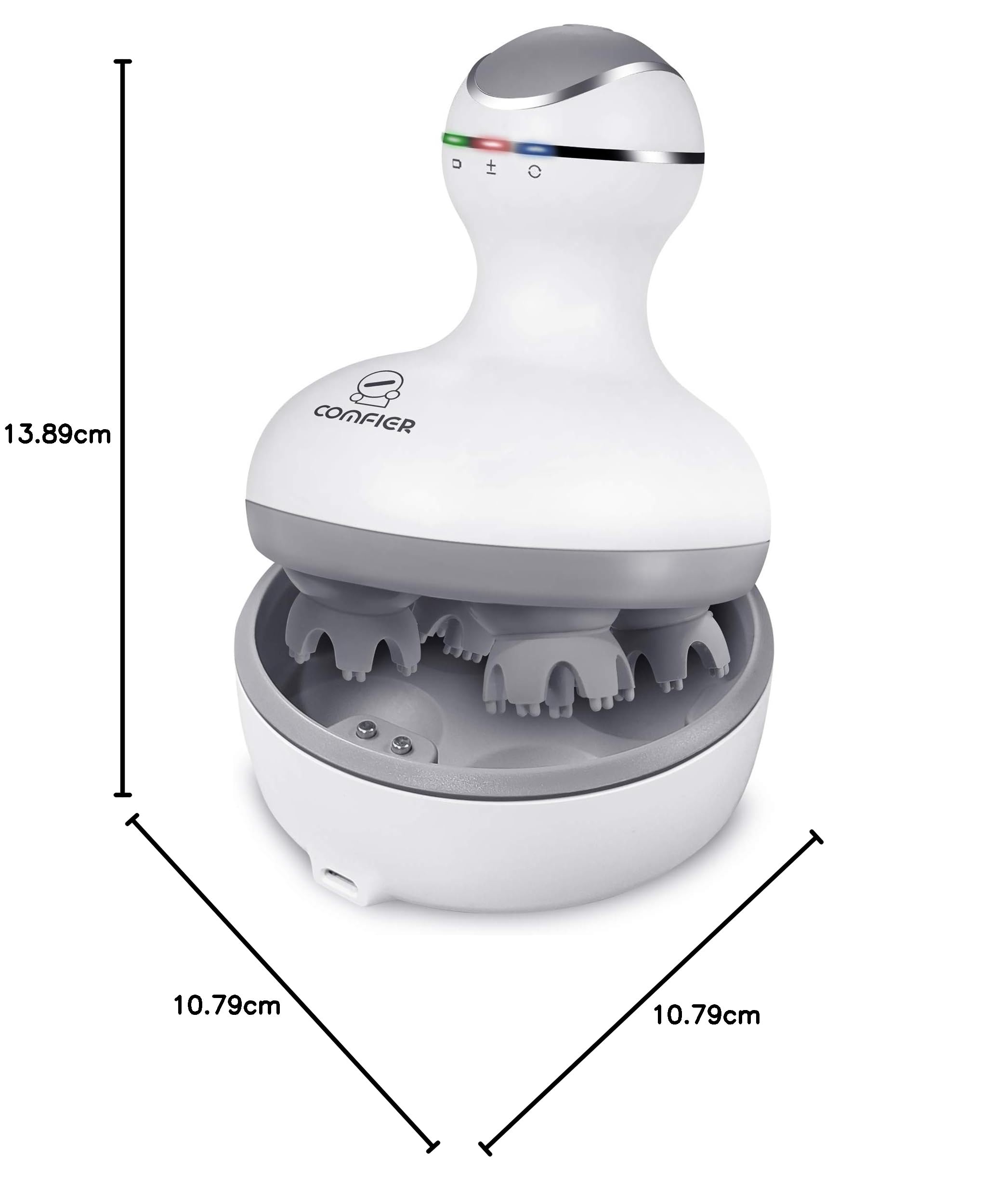 COMFIER Masajeador inalámbrico para el cuero cabelludo, masajeador eléctrico de cabeza con 84 nodos de masaje, masajeador portátil de mano para el crecimiento del cabello, limpieza profunda y