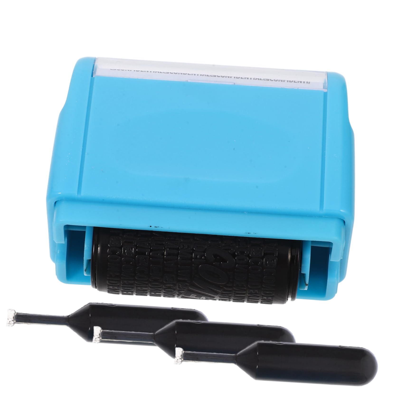 HOMSFOU Secret Seal Roller Stamp for Privacy Portable Stamp Roller for Information Ink Refills for Bills and Personal