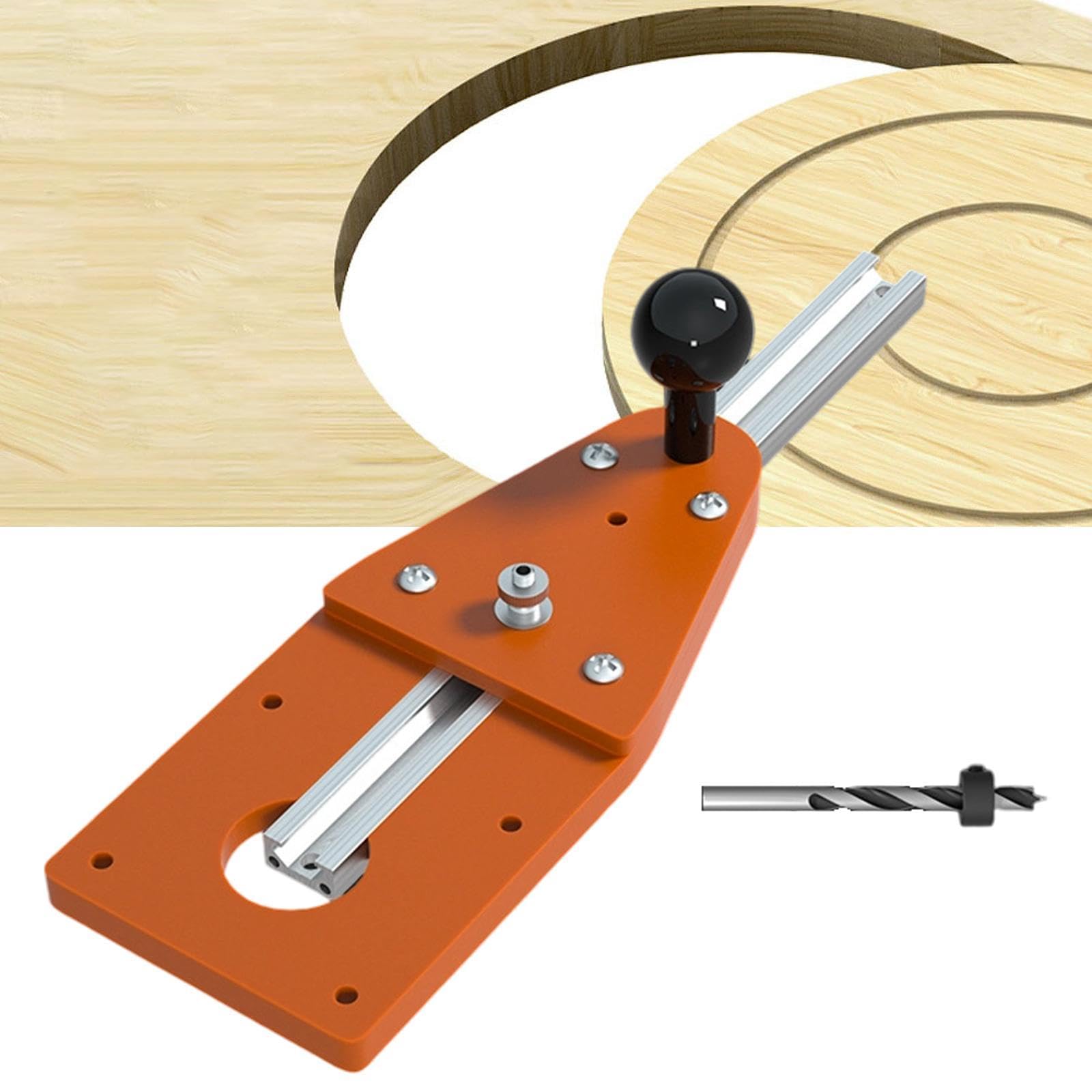 3 Pezzi Dima per Fresatura Circolare Guida per Tagli Rotondi Piastra per Rifilatore E Set per Fresatura in Alluminio E Bachelite Adatto per Falegnami, Binario Lungo 60 Cm