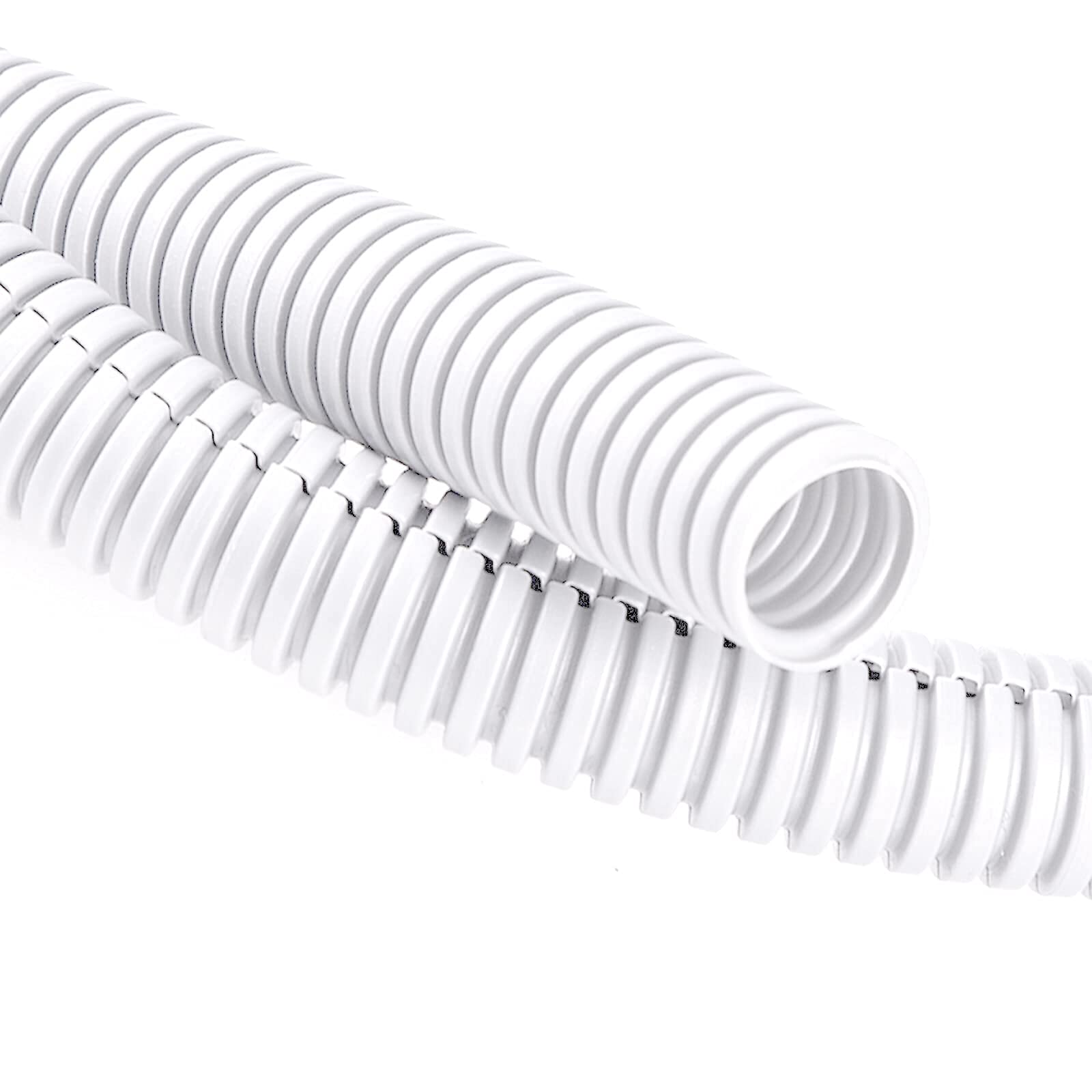 20FT 1/4in Wire Loom Split Tubing Auto Wire Conduit Flexible Cover White