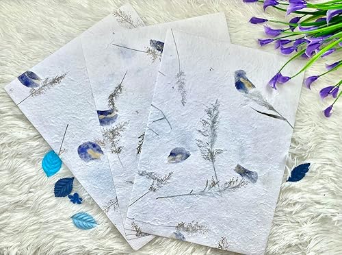 Miniatura 3 de Hojas de papel de morera de flores naturales gruesas A4 hechas a mano, papel hecho a mano, pintura, escritura, papel decorativo, papel para hacer
