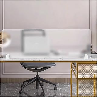 Schreibtisch-Trennwand, mattiertes Acryl, zum Klemmen, Büro-Sichtschutz, akustisch, freistehend, transparent, Größe: 100 x 40 cm, Schreibtisch-Sichtschutz