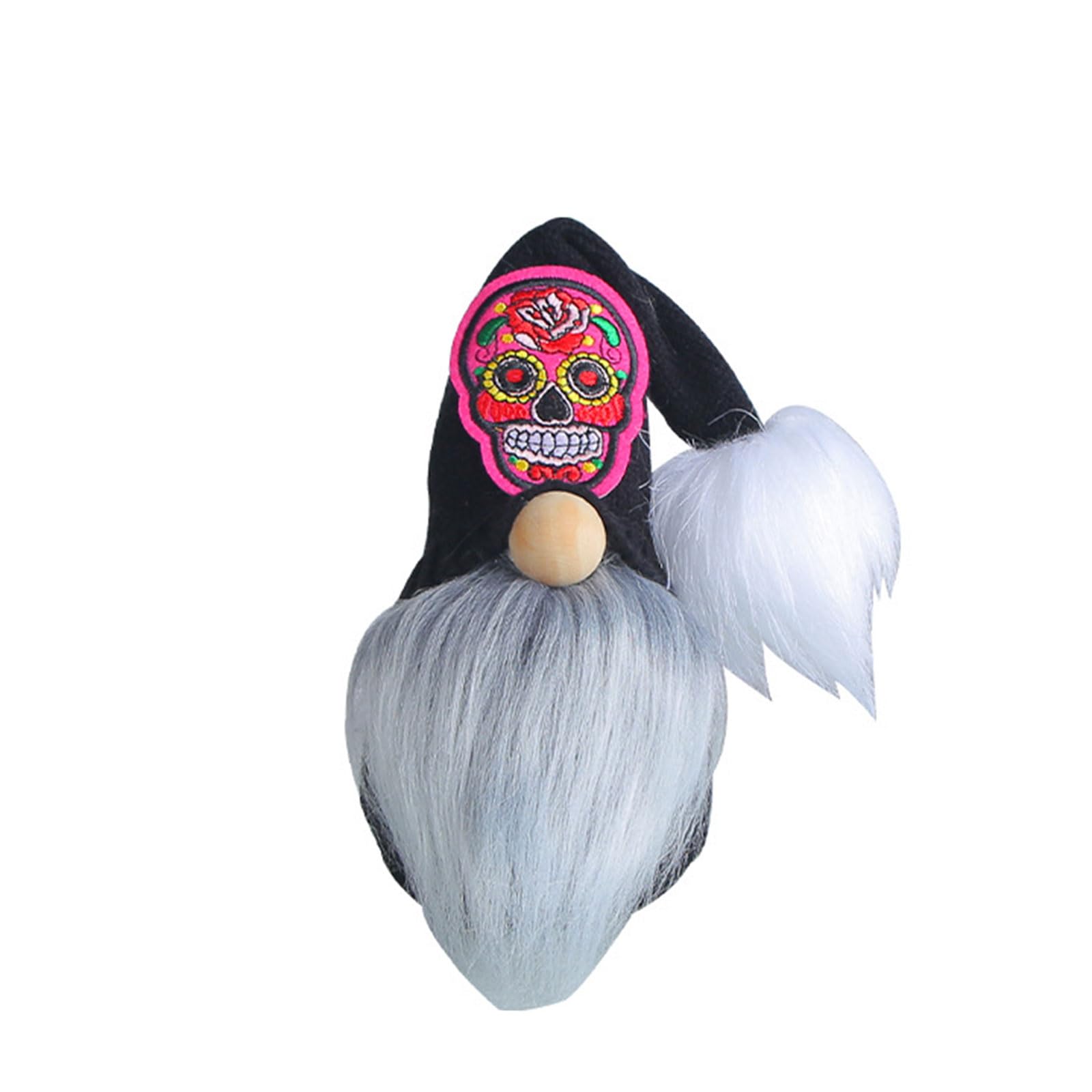 Elnwnnkc Halloween Gnomes with Skull Pattern Faceless Doll Swedish Tomtes Dwarfs Scandinavian Figurine Ornament Halloween Decor Gnomes Ornaments