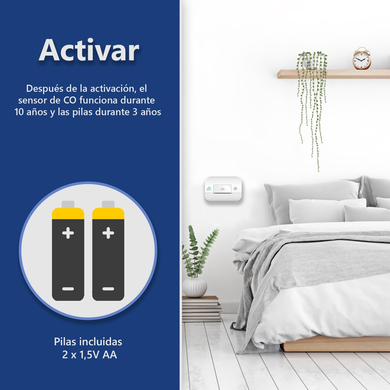 ELRO FC4902R | Detector de Monóxido de Carbono Interconectable Inalámbricamente | Sensor de 10 Años | Cumple con la Norma Europea EN50291 | Blanco | 1 Unidad