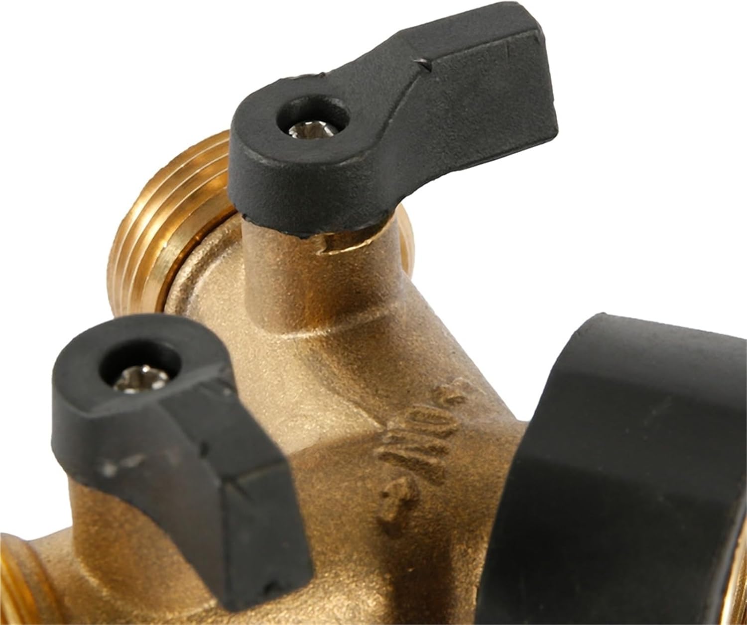 Zkenyao-Brass Connector Brass Hose Splitter 3/4 Inch Thread Y Valve Hose Connector Adjustable Switch Controller Garden Water Hose Adapter 2 Way, Simple to Install