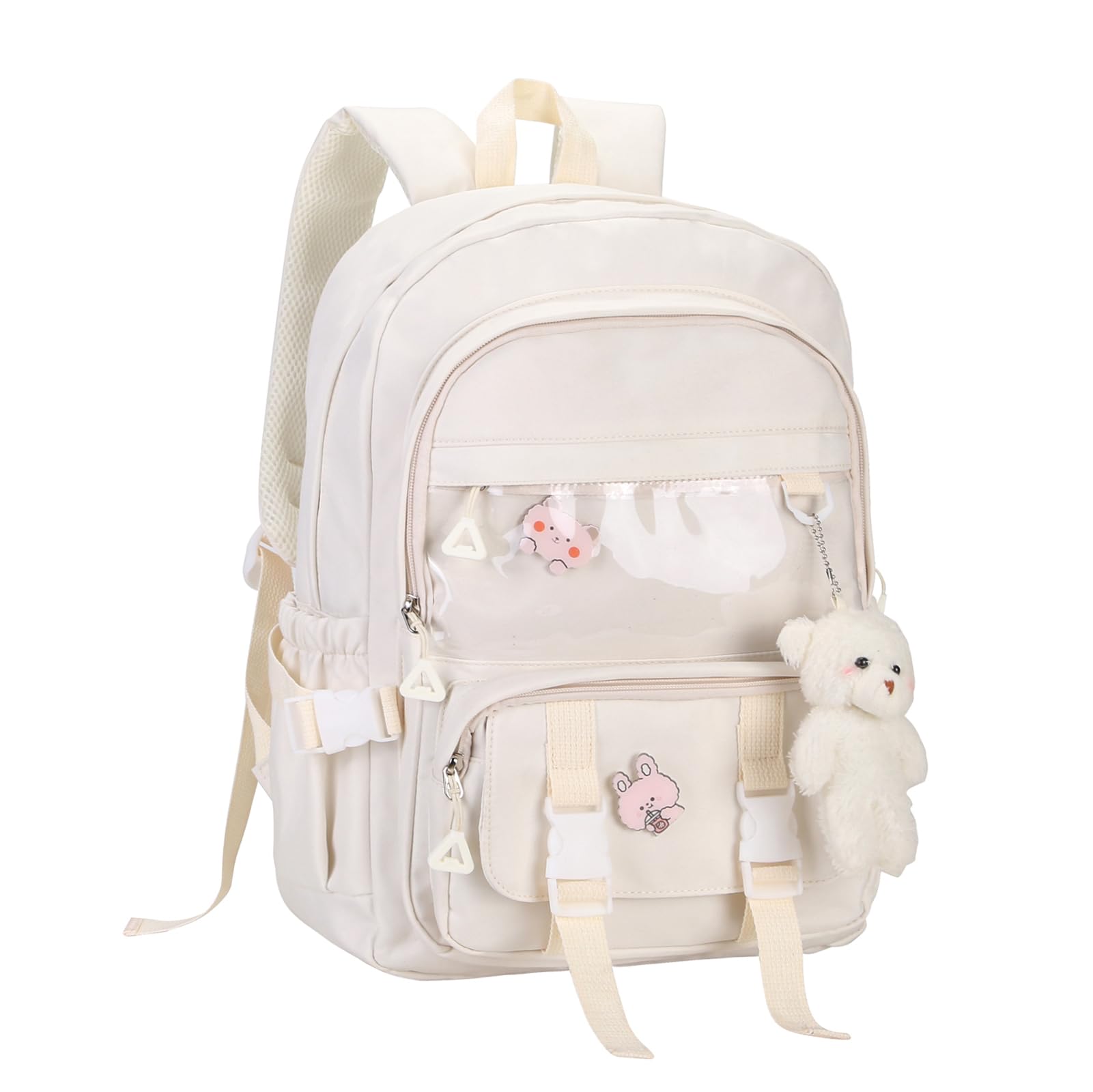 Phaoullzon Kawaii Backpack for Girls School Bookbag Cute Anime Backpacks with Pins and Pendant