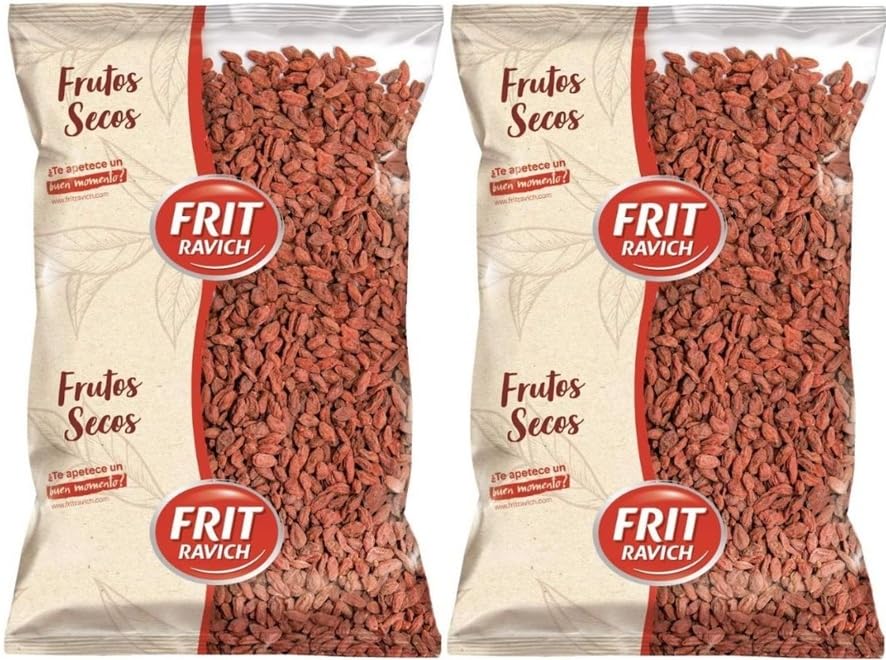 Bayas de Goji Genérico, PACK 2 Unidades x 1kg, Superalimento Rico en Fibra y Antioxidantes