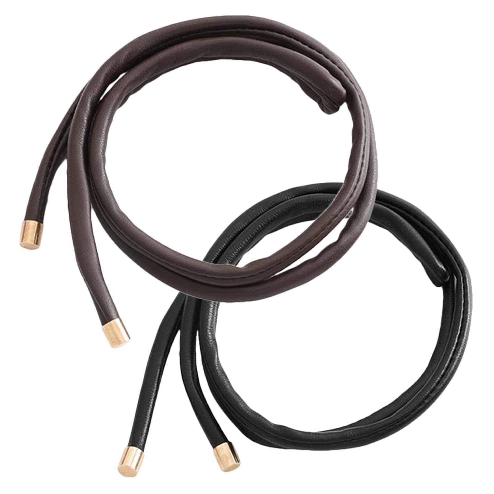 Élastique à queue de cheval en cuir véritable de qualité supérieure - 8