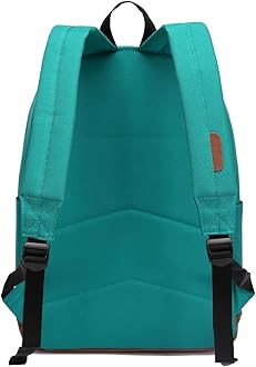 VASCHY Backpack for Men, Boys Classic Lightweight Water Resistant School Backpack Travel Rucksack Fits 15.6 Inches Laptop, Lake Green