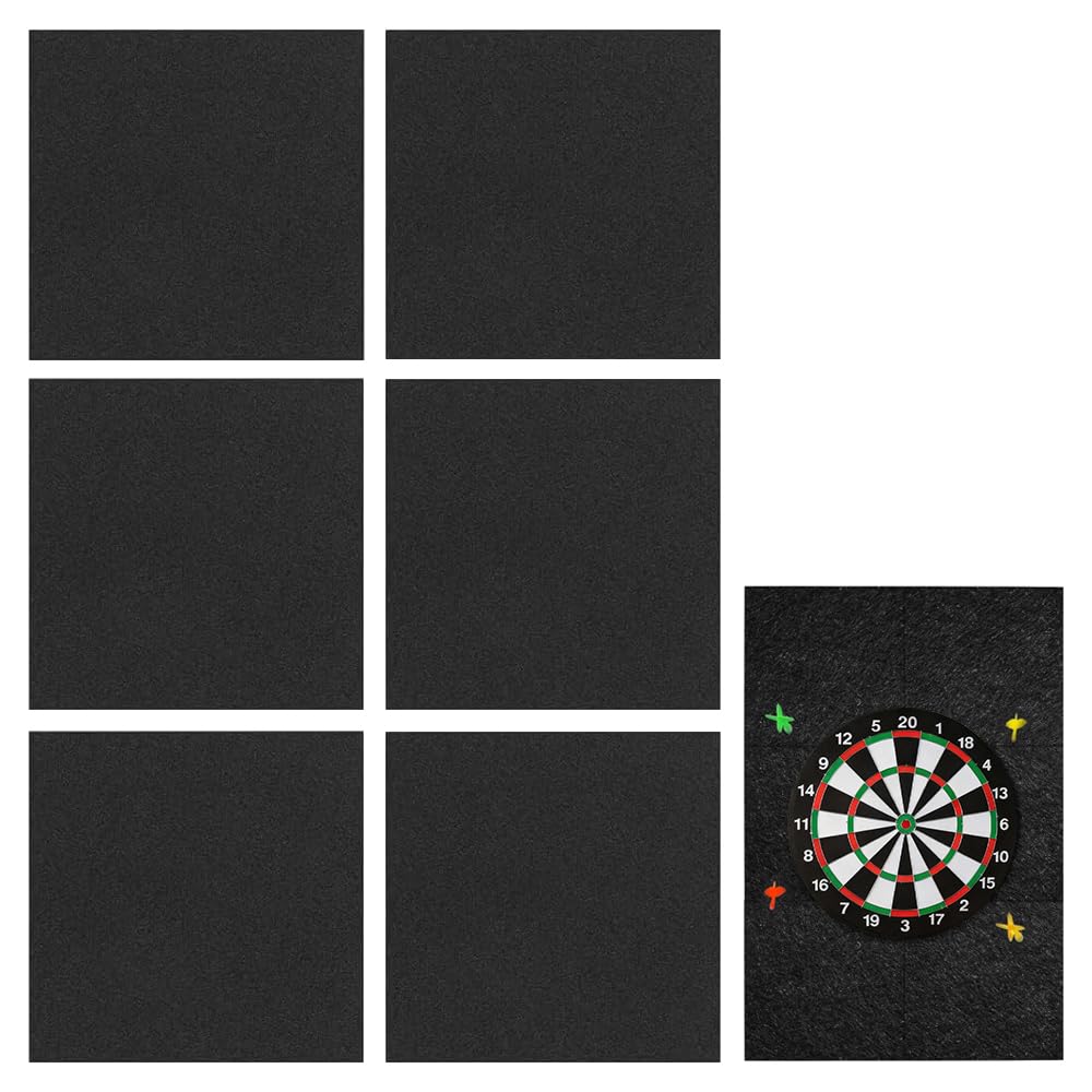 Weciau Dart Board Wall Protector, Felt Dartboard Wall Protection, Self-Adhesive Spliced Wall, Wall Tiles Dartboard Surround Protector, Backboard Cork Board for Protection