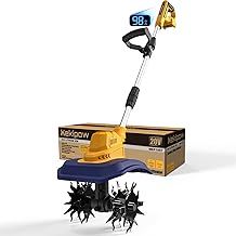 Cordless Garden Tiller Cultivator Compatible with Dewalt 20V/60V MAX Battery, 250RPM Electric Rototiller with Brushless Motor, 48 Steel Tines, 8.7" Tilling Width, 6.3" Depth, Rotary Tiller(Tool ONLY)