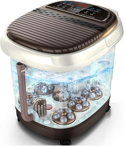 HOUKAI Bañera automática para pies, masaje eléctrico, máquina de pedicura para el hogar, masajeador de pies, barril de baño de pies