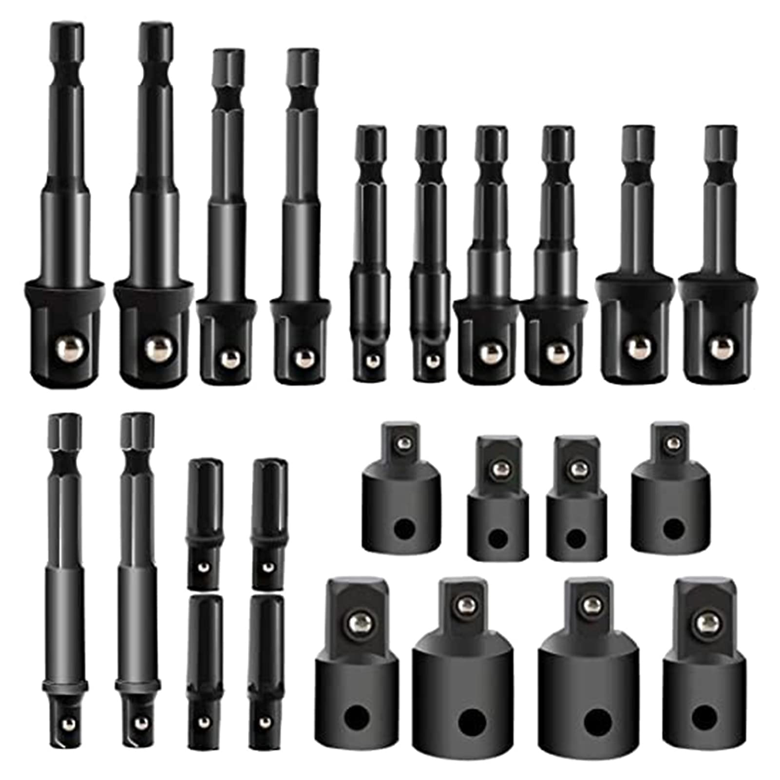 Ankeer 24PCS Impact Extension & Socket Adapter H-ex Shank Drill Extension Bit Socket Set Kit Portable