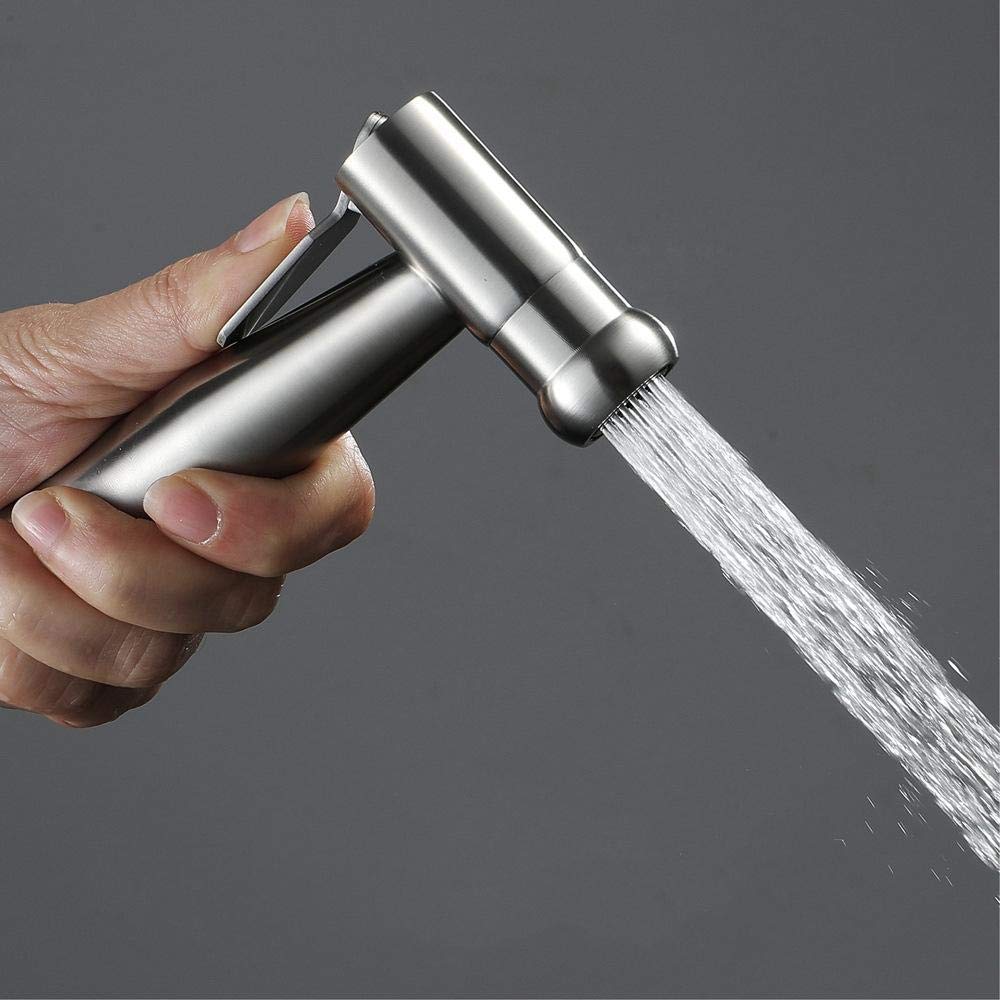Doccia a Pioggia Musulmana in Acciaio Inossidabile con portagomma - Set di doccetta per Bagno, Rubinetto per WC, Montaggio a Parete