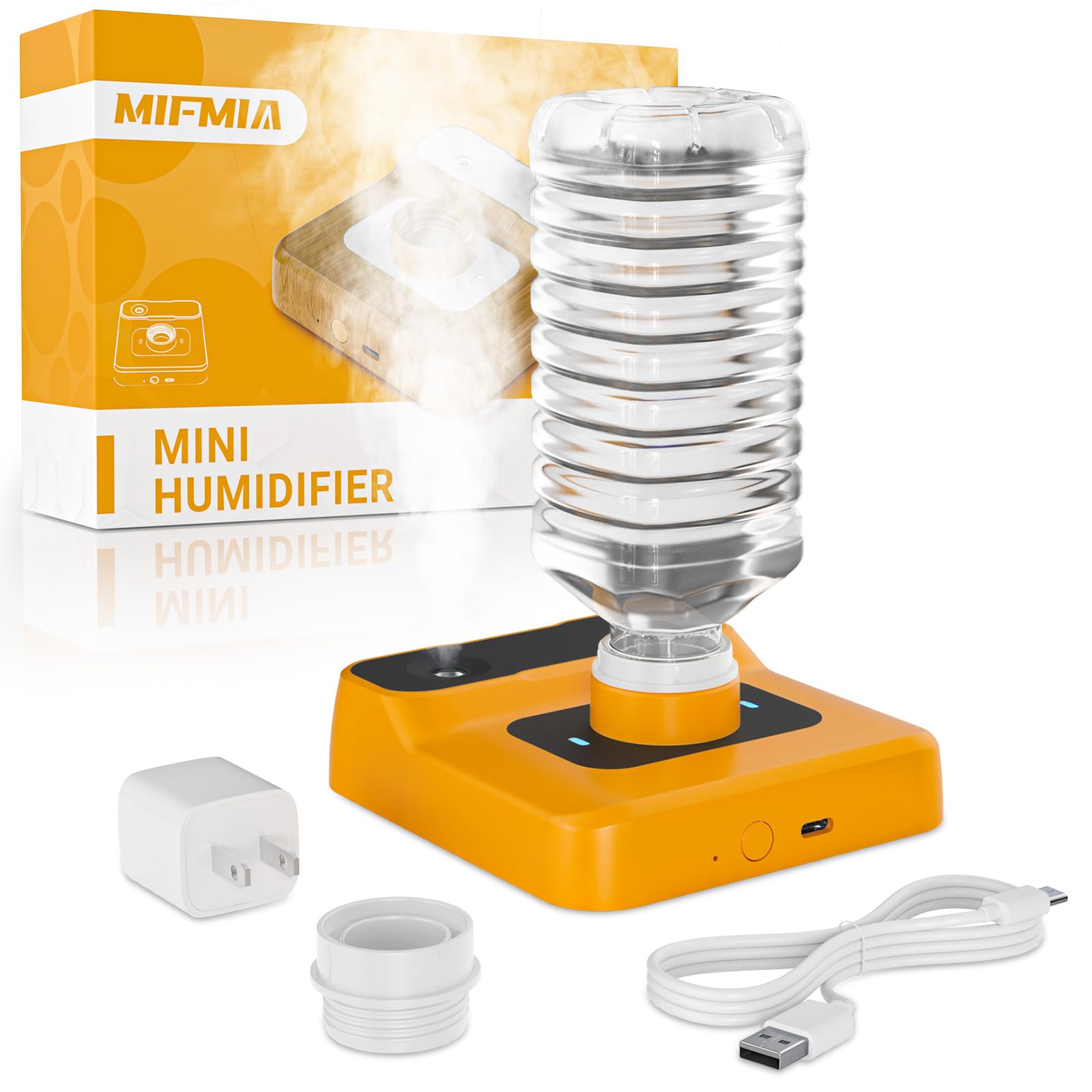 Reise-Luftbefeuchter - Wiederaufladbarer tragbarer Luftbefeuchter für Schlafzimmer, Hotelzimmer, Schreibtisch & Pflanzen, persönlicher Mini-Luftbefeuchter flüsterleise 23dB, automatische