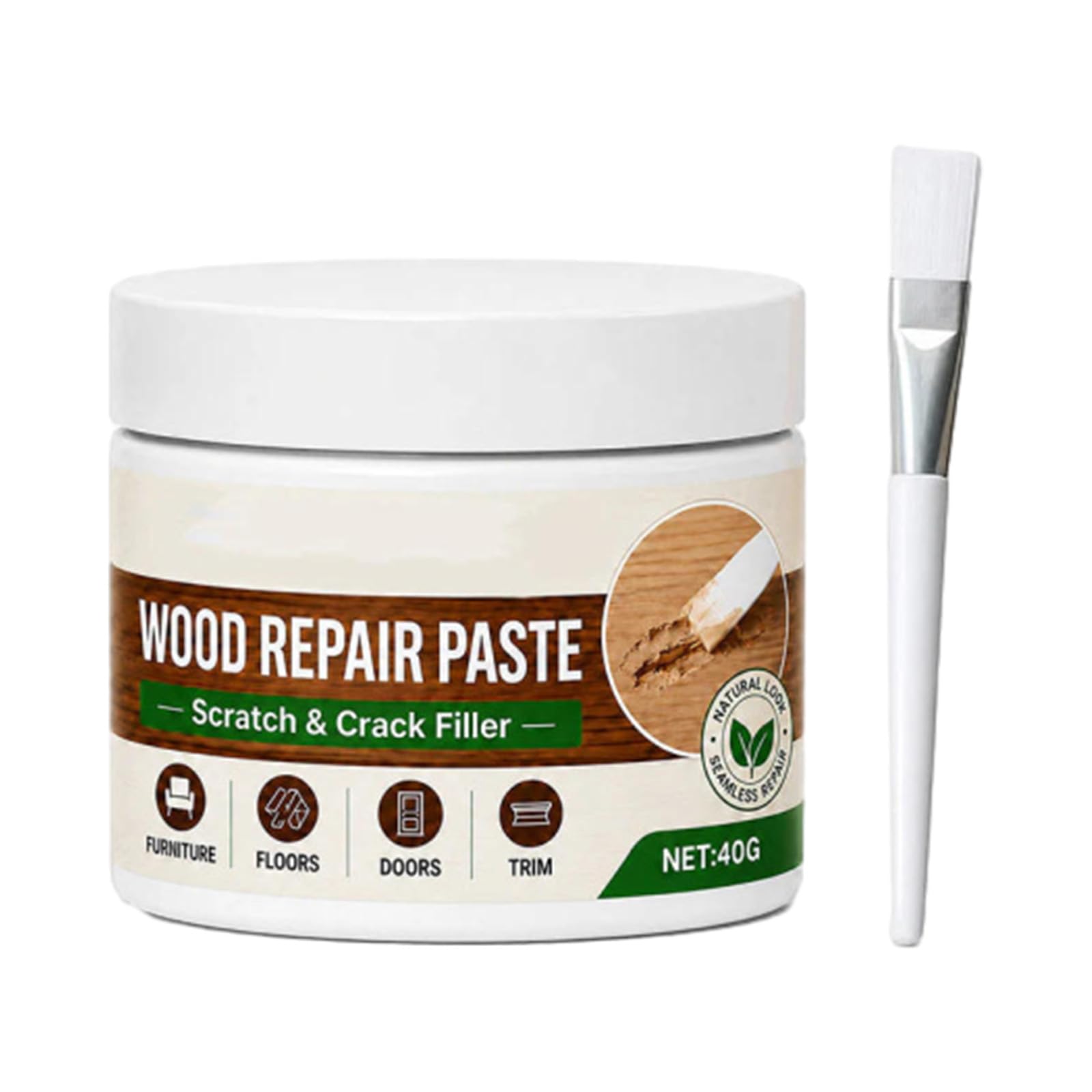 Wood Repair Paste for Furniture and Floor, Instant Scratch Concealing Wood Repair Paste, Fills, Seals, And Restores Wood Surface, For Tables, Chairs, Doors, Wood Flooring，1PCS*White