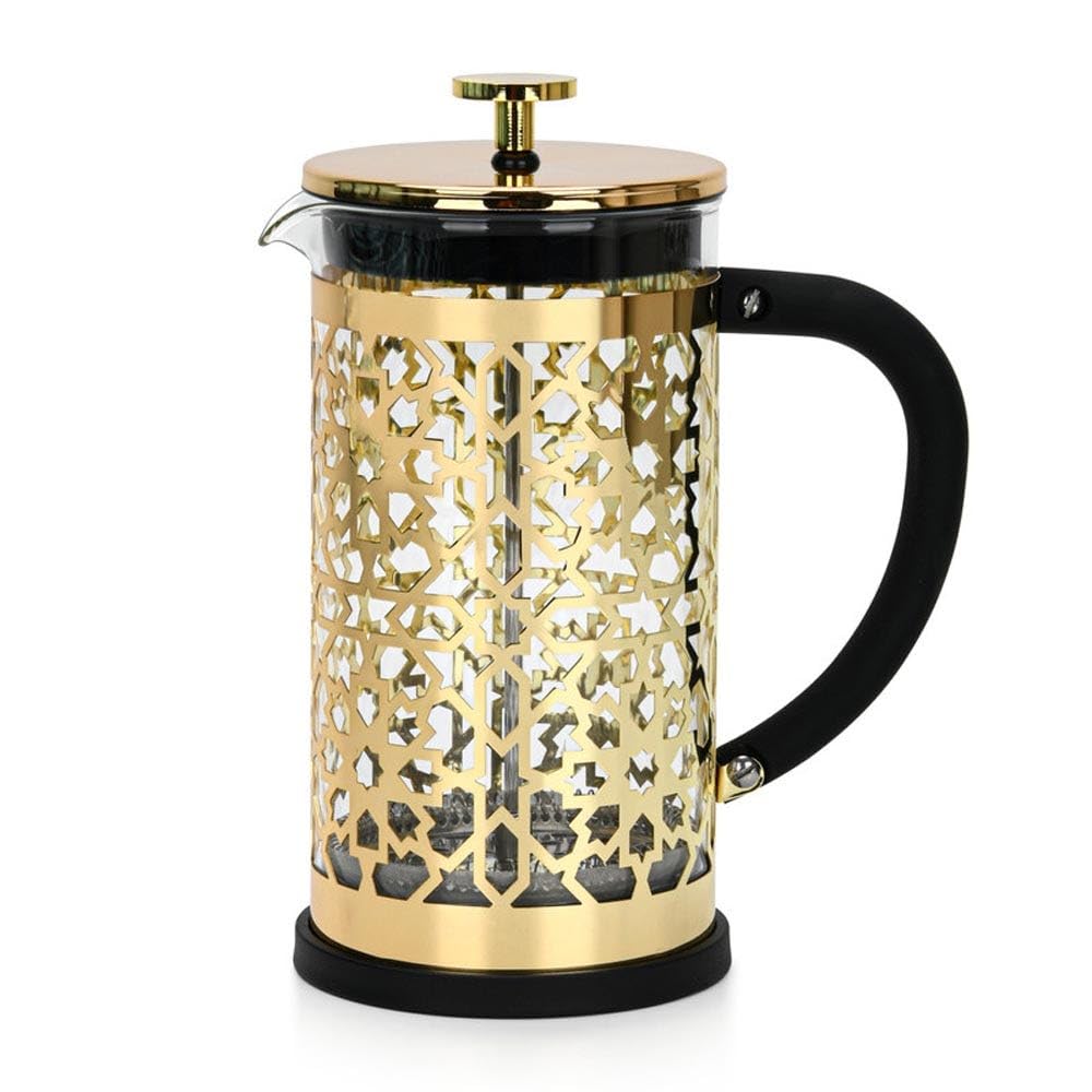 Danube HomeFissman Borosilicate Glass French Press Coffee Maker Arabica 1000Ml 16.5X10.5X27Cm Gold
