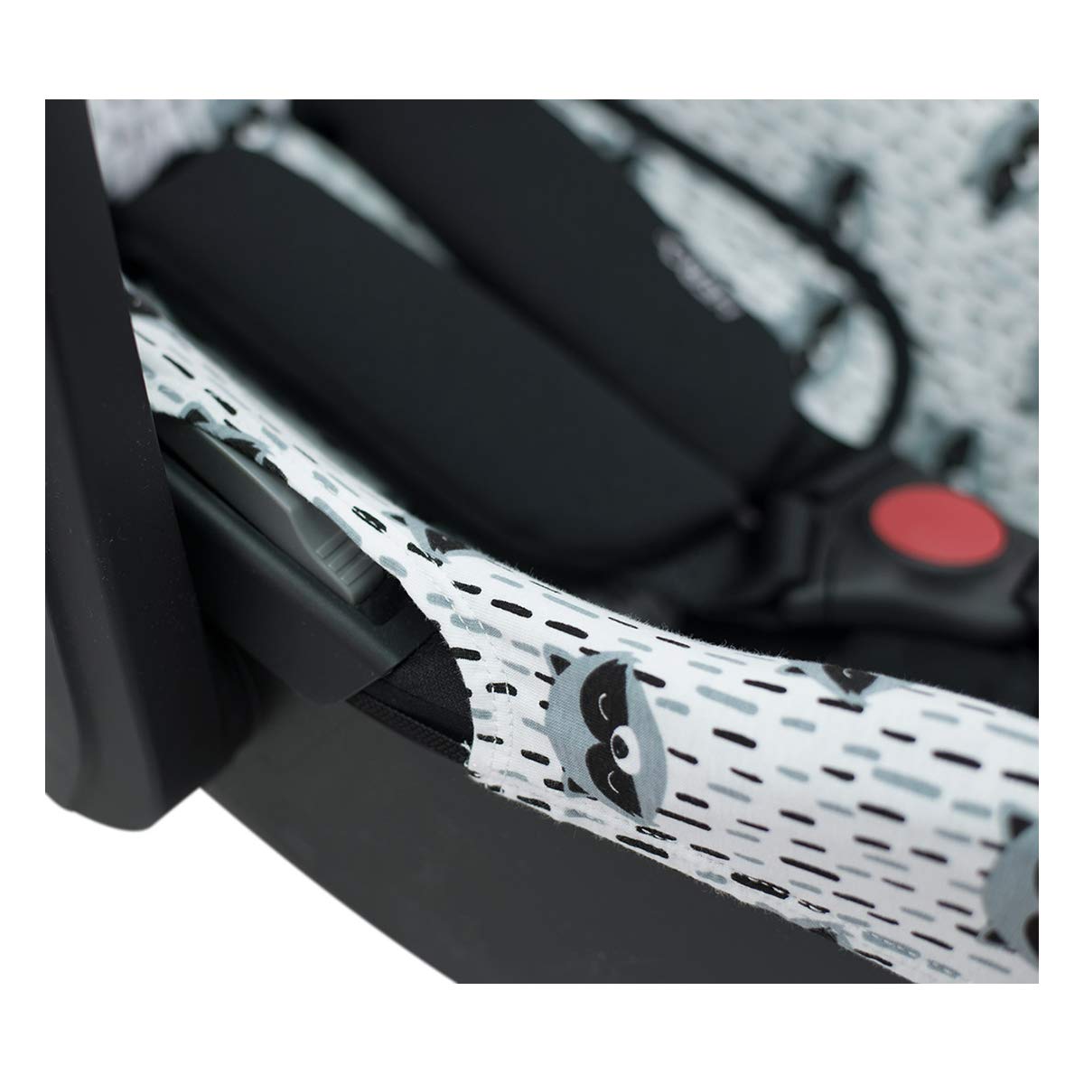 JYOKO KIDS Funda de algodón para silla de coche compatible con Maxi Cosi Recaro Zero, I-Size y Funda de algodón para reductor talla 0 (Raccoon)
