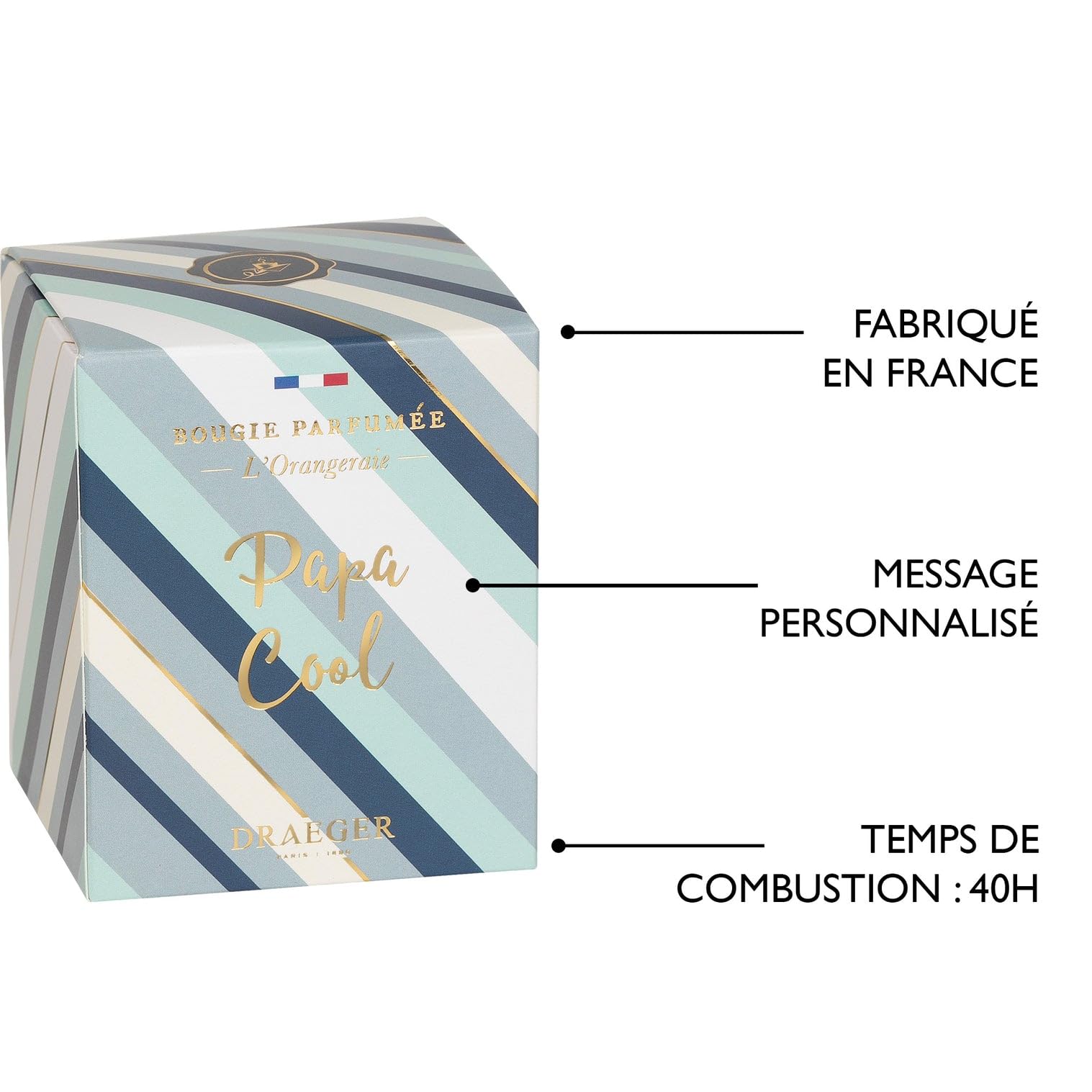 Bougie Parfumée Draeger Rêve De Coton - 40h Combustion - Cire Végétale - Made In France