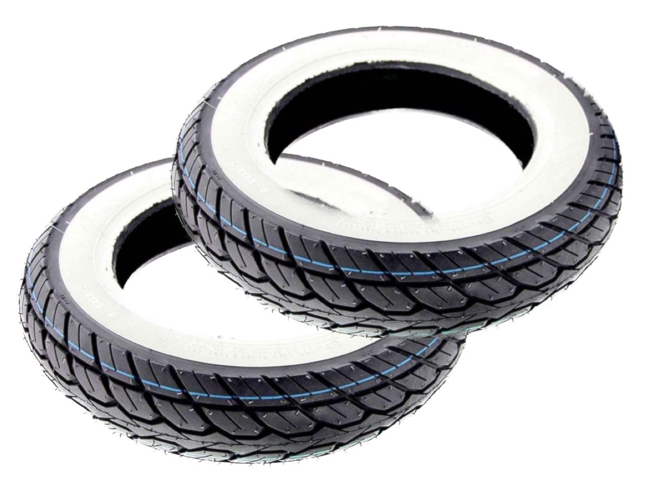 Streetparts24 Weisswand Reifen Set 90/90-10 4PR 50J TL passend für Sfera 50 80 NSL, Zip 25 SSL Roller Scooter