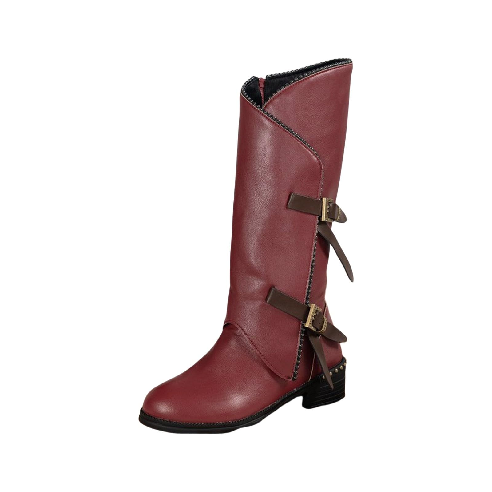 Stivali Pioggia Donna Fashion Pelle Antiscivolo Per E Lacci Sotto Con Motivo Stampato Stivali Overknee Da Western Generisch Stivaletti Da In Pelle Antiscivolo Leggero Scarpe