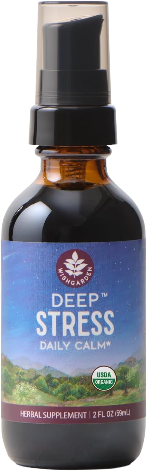 WishGarden Herbs Deep Stress, 8-in-1 Ashwagandha Adaptogen Drops, 2 fl oz